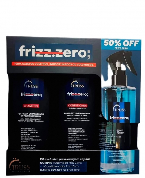 Truss Frizz Zero Kit Shampoo Condicionador e Mini Frizz Zero