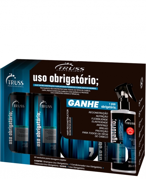 Truss Uso Obrigatório Kit Shampoo Condicionador Máscara Grátis uso Obrigatório